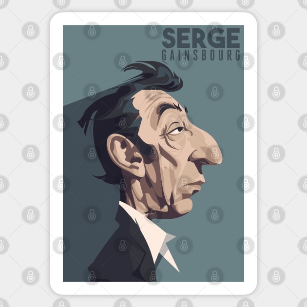 Serge Gainsbourg - Caricature Sticker by Labonneepoque